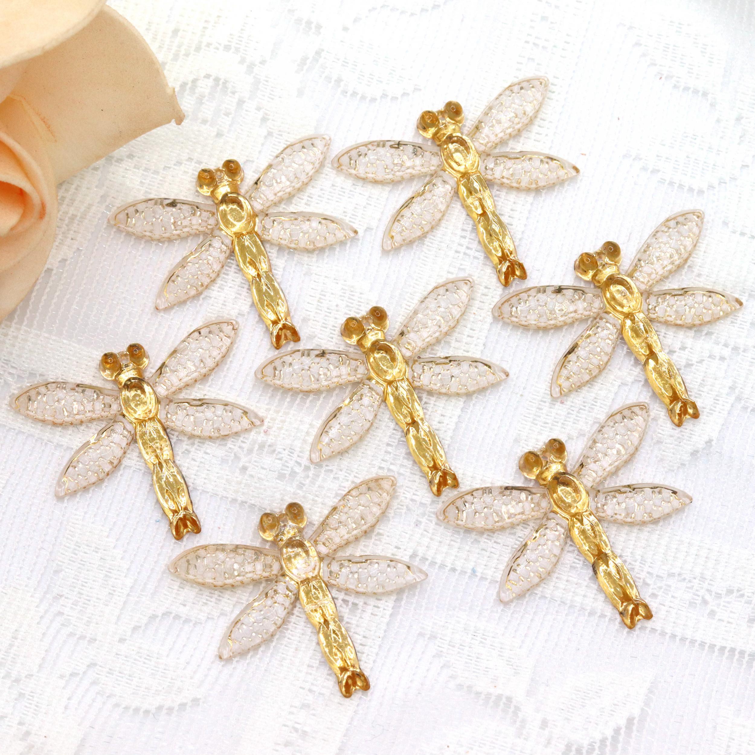 10pcs Shining Dragonfly Flat Back DIY Clothing Ornaments